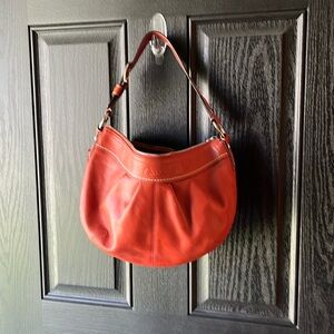 Coach bag - leather, pumpkin color, perfect condition